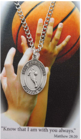 Boys Basketball Medal and Prayer Card