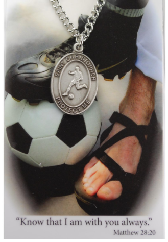 Boys Soccer Medal and Prayer Card