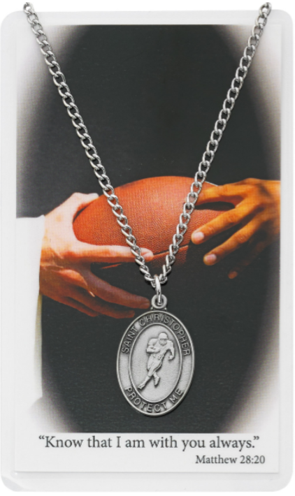 Football Medal and Prayer Card