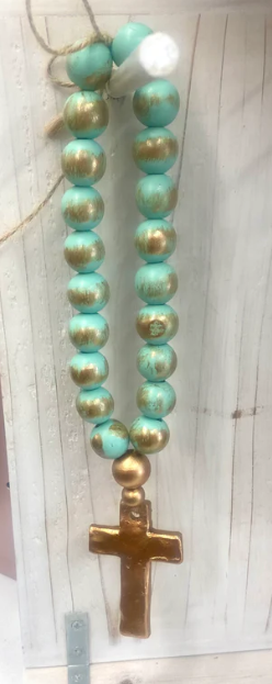 Green Blessing Beads with Cross