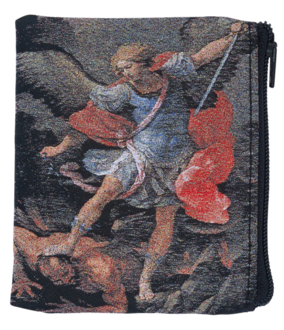 Handwoven St. Michael Rosary Pouch