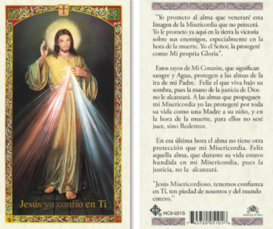 Divine Mercy Prayer Card - Spanish