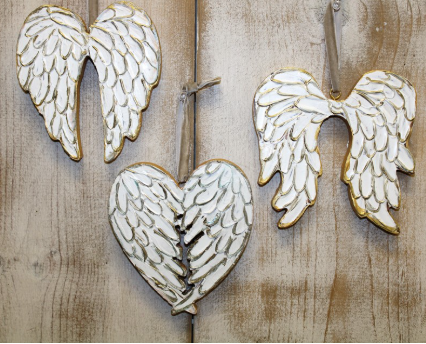 Wood Angel Wing Ornament, Assorted