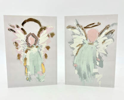 Acrylic Block Sign, Angels  w/ Gold Leafing, assorted