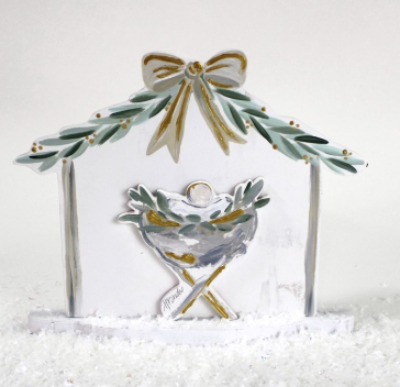 Table Décor, Manger in Creche with Bow
