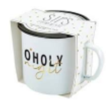 Enamel Mug with Gold Foil Trim, 24 oz - O Holy Night
