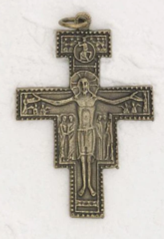 Brass Tone San Damiano Cross