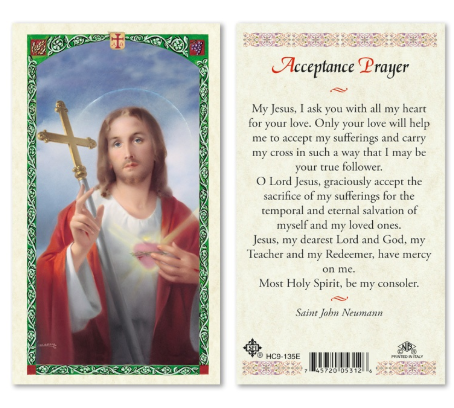 Sacred Heart of Jesus with Cross - Acceptance Prayer
