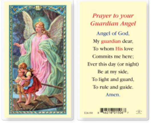 Guardian Angel of God Holy Card