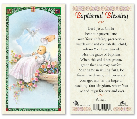 Baptism Child - Baptismal Blessing Prayer Card