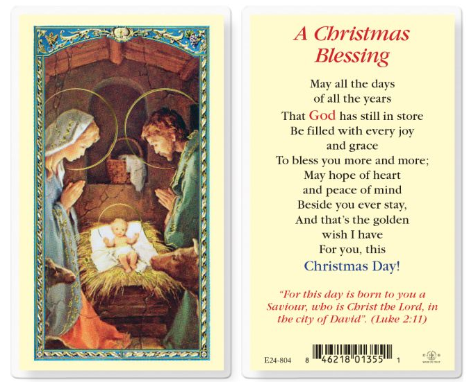 A Christmas Blessing Holy Card