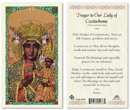 Our Lady of Czestochowa Prayer Card