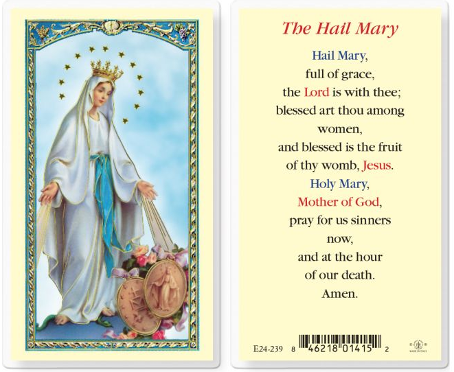 The Hail Mary Our Lady of Grace Holy Card