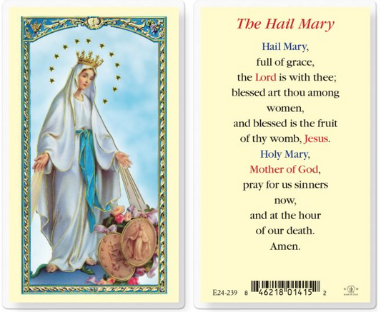 The Hail Mary Our Lady of Grace Holy Card