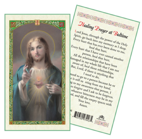 Sacred Heart of Jesus - Healing Prayer at Bedtime Holy Card