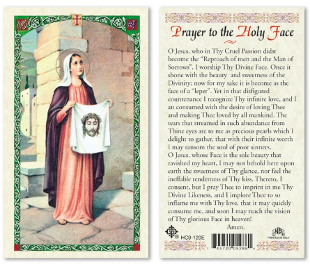 St. Veronica - Prayer to the Holy Face Prayer Card