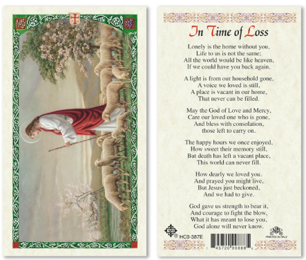Jesus Shepherd - In Time of Loss Prayer Card