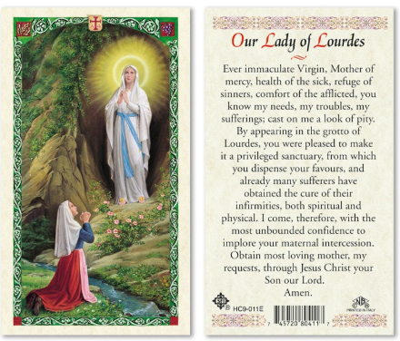 Our Lady of Lourdes Prayer Card
