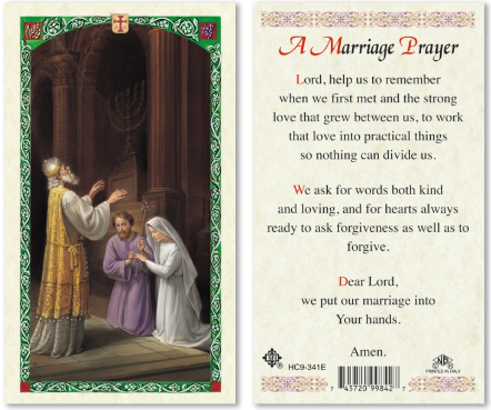 A Marriage Prayer Holy Card