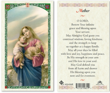Mothers Prayer Holy Card