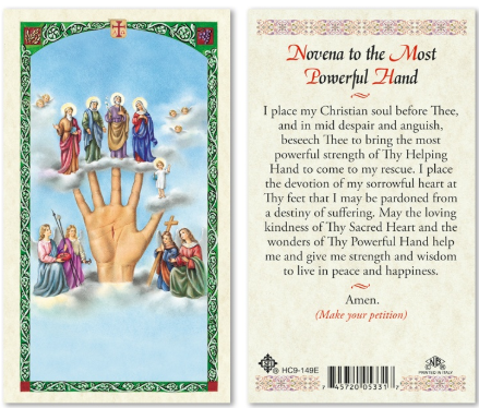 Powerful Hand Novena Prayer Card