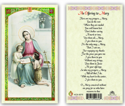 An Offering to Mary Prayer Card