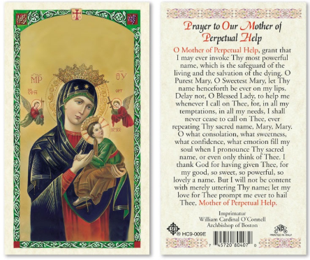 Our Lady of Perpetual Help Prayer Card