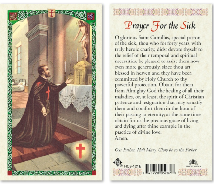 St. Camillus - Prayer for the Sick Prayer Card