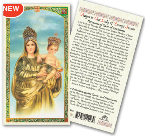 Prayer to Our Lady of Prompt Succor - Patroness of State of Louisiana Prayer Card