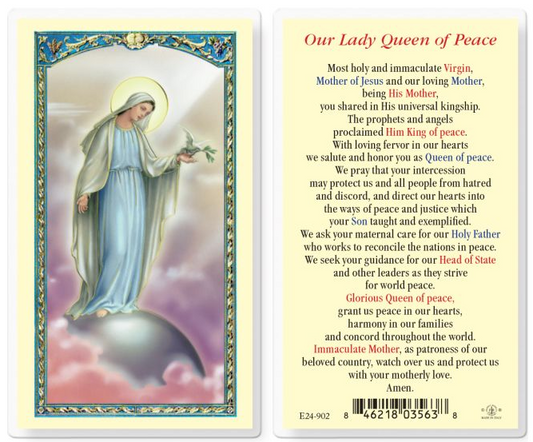 Our Lady Queen of Peace Holy Card
