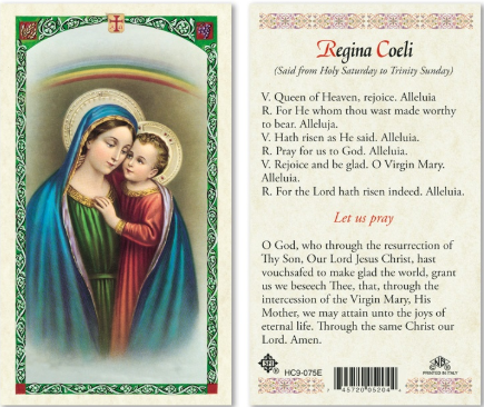 Regina Coeli Prayer Card