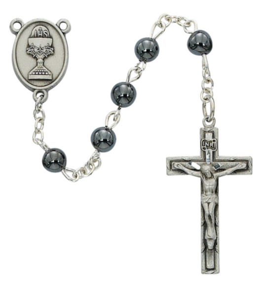 Genuine Hematite Communion Rosary
