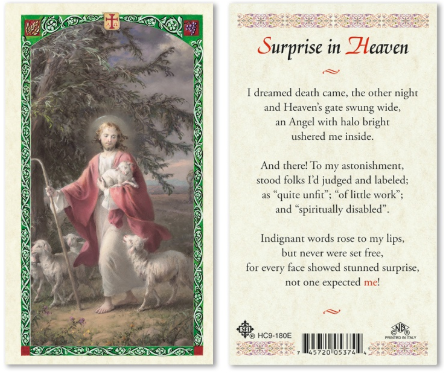 Surprise in Heaven Prayer Card