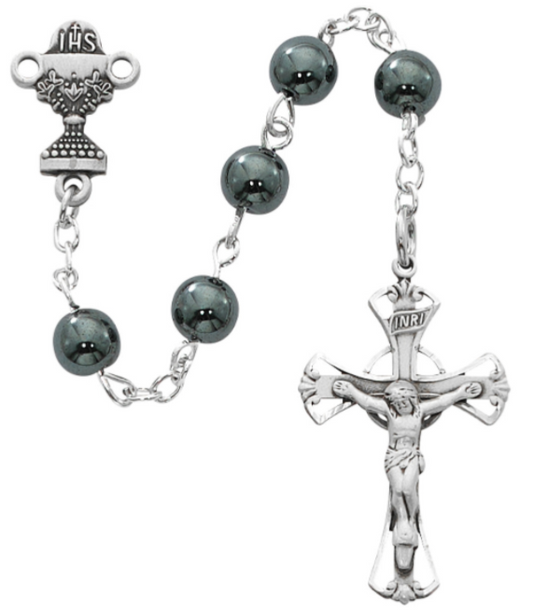 Genuine Hematite Communion Rosary