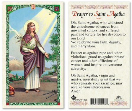 Prayer to Saint Agatha Prayer Card