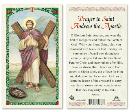 Prayer to Saint Andrew the Apostle Prayer Card