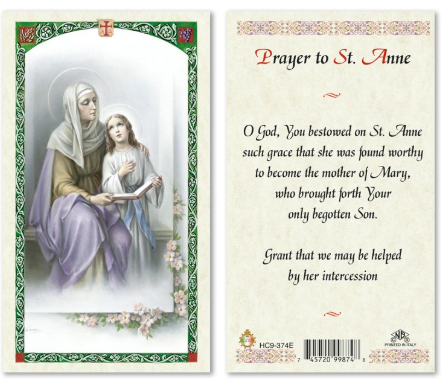 Prayer to St. Anne Prayer Card