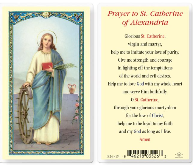 St. Catherine of Alexandria Prayer Card