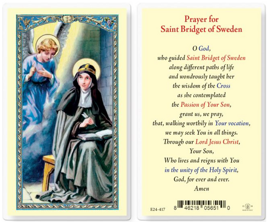 St. Bridget of Sweden Prayer Card