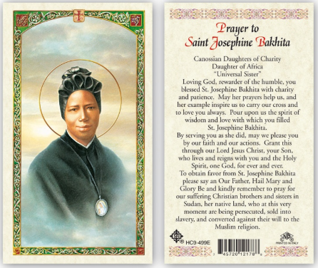 Prayer to Saint Josephine Bakhita Prayer Card
