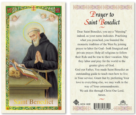 Prayer to St. Benedict Prayer Card