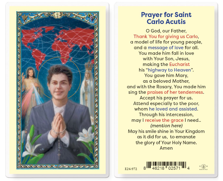 St. Carol Acutis Prayer Card
