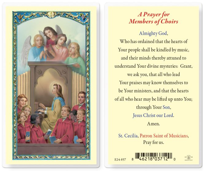 St. Cecilia - A Prayer for Member of Choirs Prayer Card