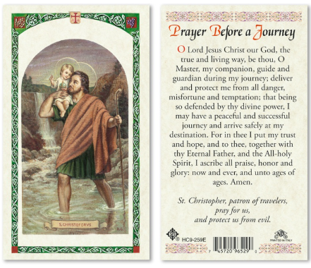 St. Christopher Prayer Before a Journey Prayer Card