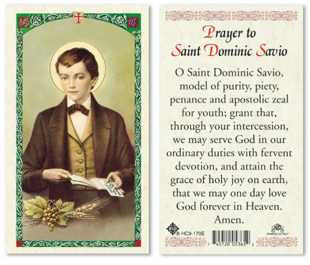 St. Dominic Savio Prayer Card