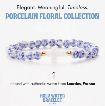 Holy Water Porcelain Cross Bracelet