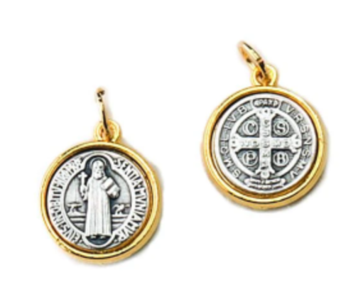 Double-sided, Two-tone Medals - Saint Benedict