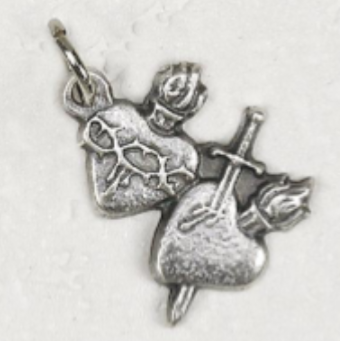 Twin Hearts Silhouette Charm
