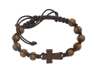 Brown Corded Cross Bracelet