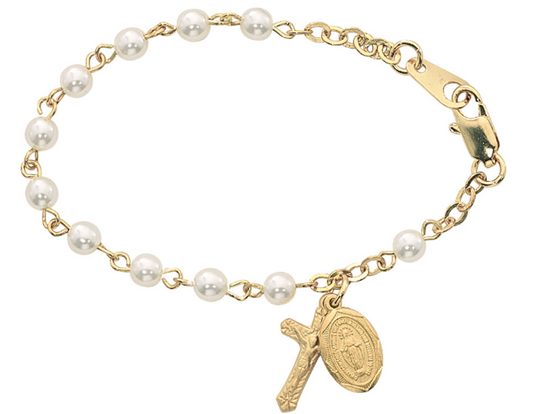 Gold Pearl Baby Bracelet